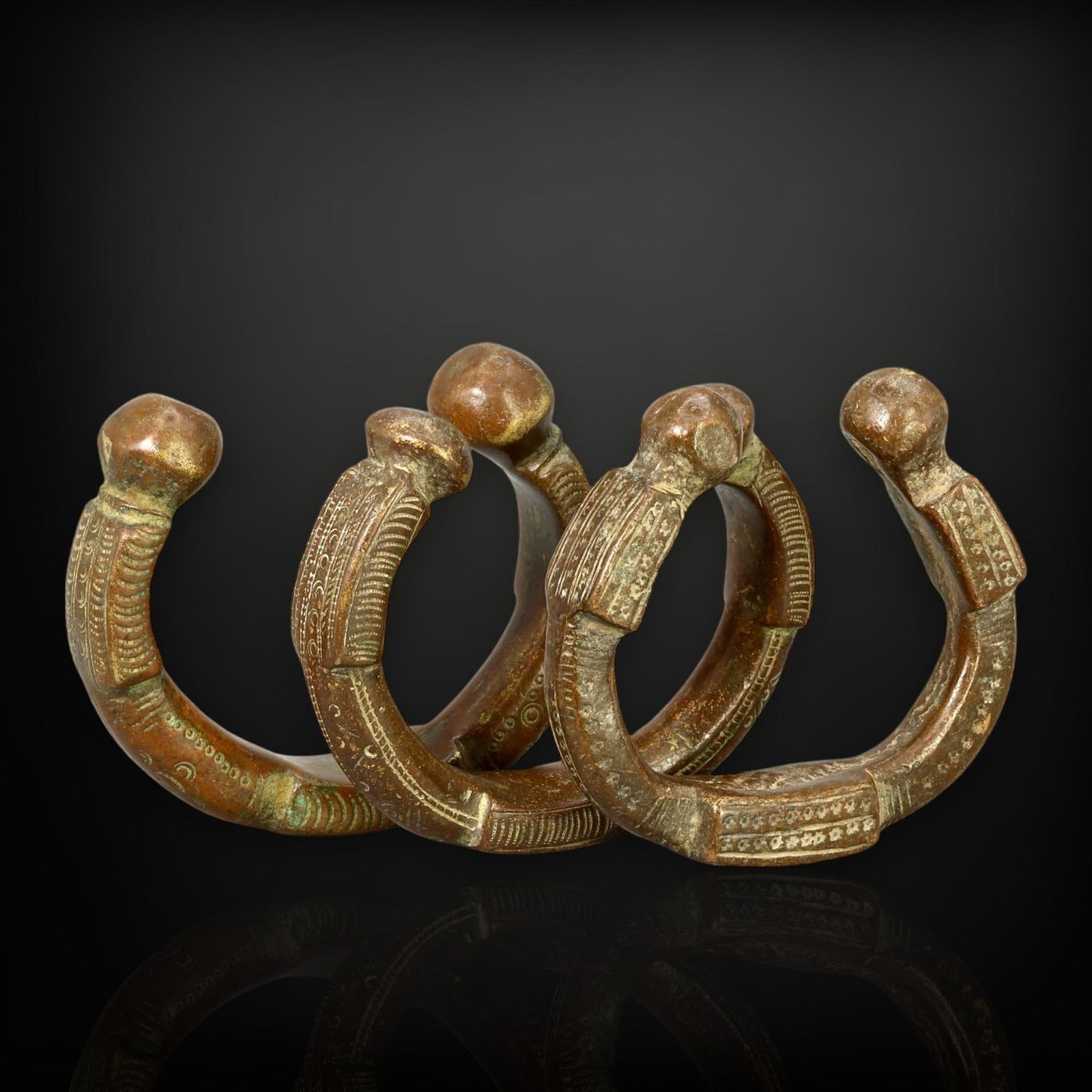 Antique West African Tribal Bronze Currency Bracelet Set, c. 18th-19th Century (1 of 4)