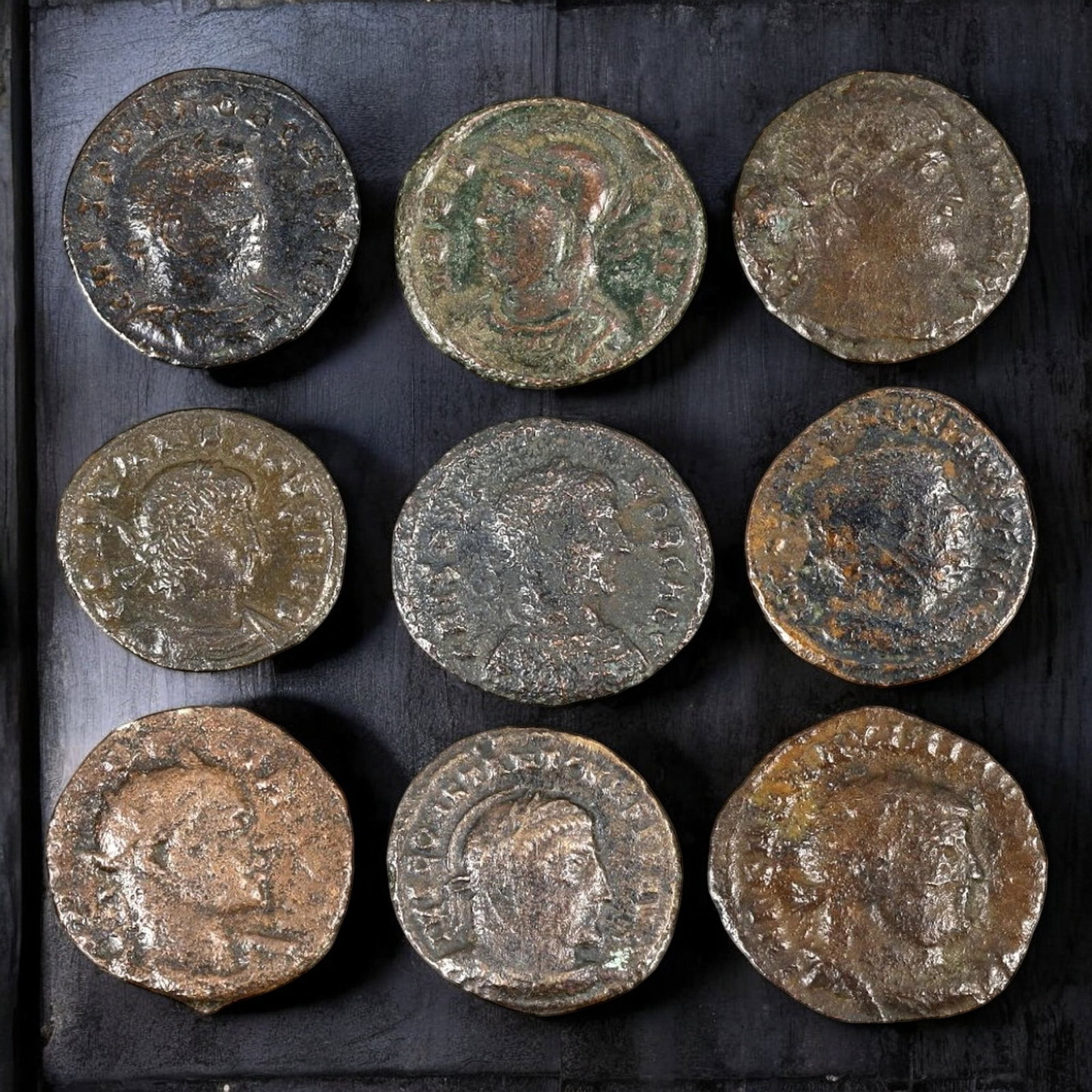 Ancient Roman Bronze Coin Collection of Emperors, c. 3rd-4th Century CE (1 of 2)
