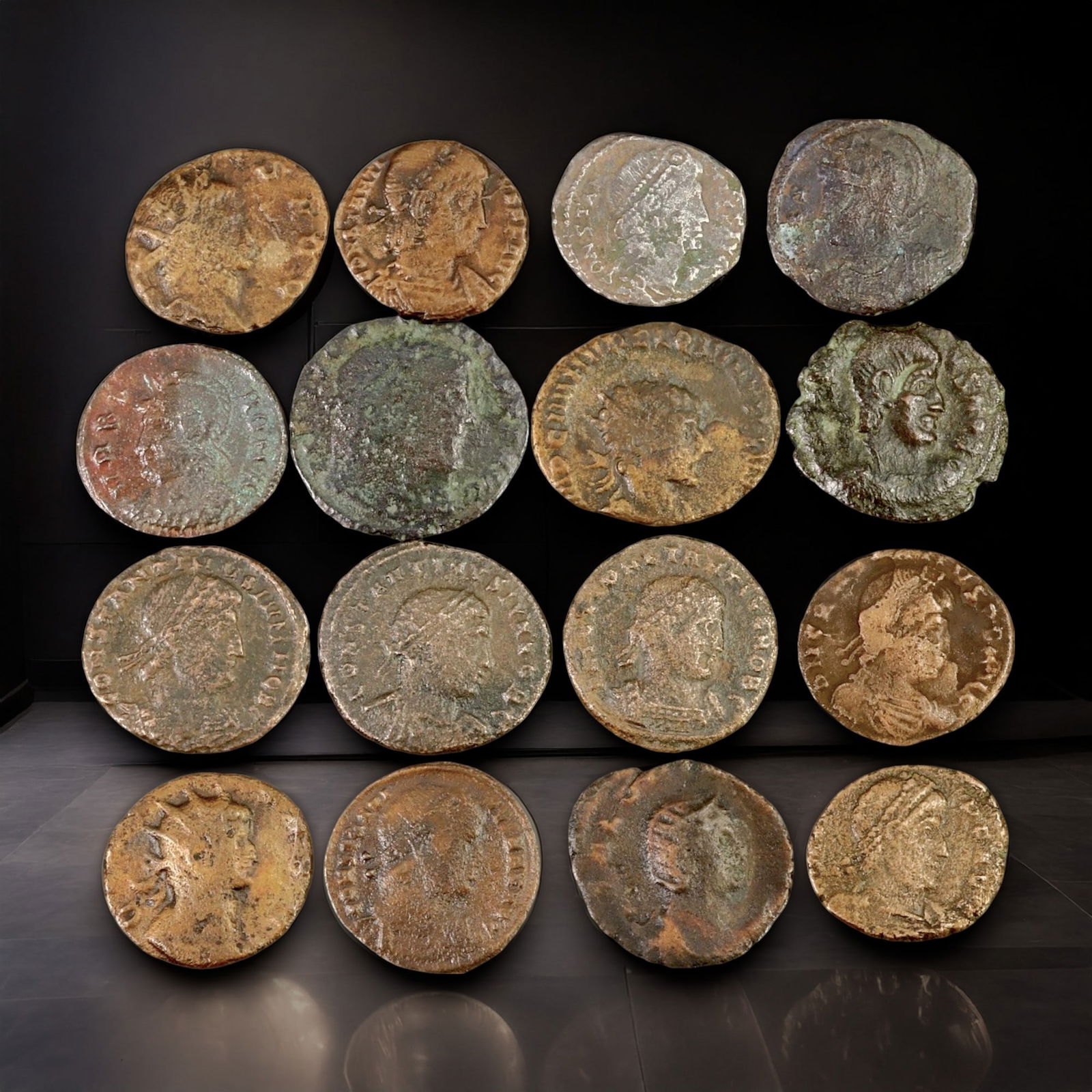 Ancient Roman Bronze AE Coin Collection, Emperors and Deities, c. 3rd-4th Century CE (1 of 2)