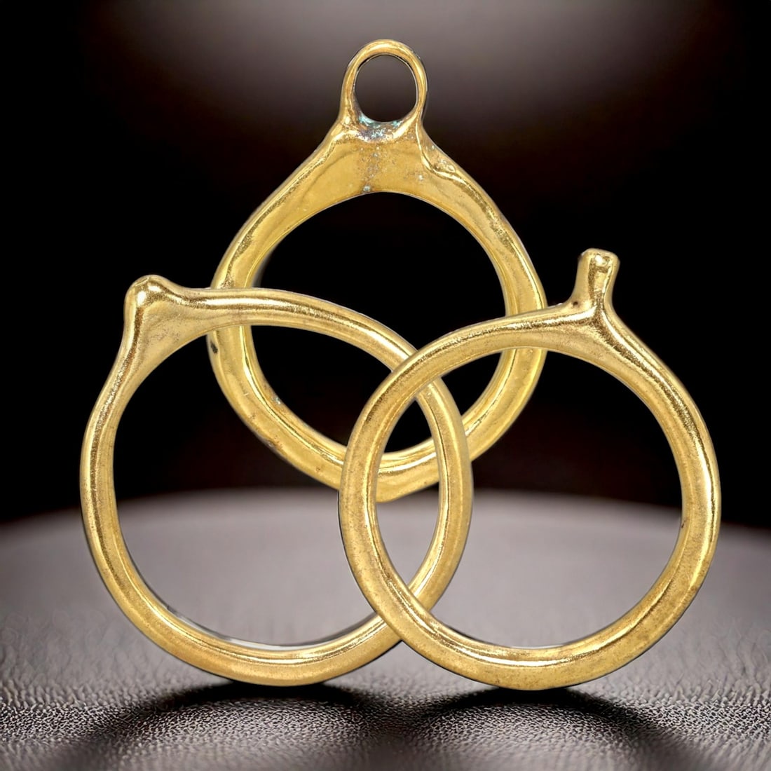 Ancient Roman Knot and Loop Knot Bronze Rings with 24K Gold Gilding, c. 1st-3rd Century CE (1 of 4)