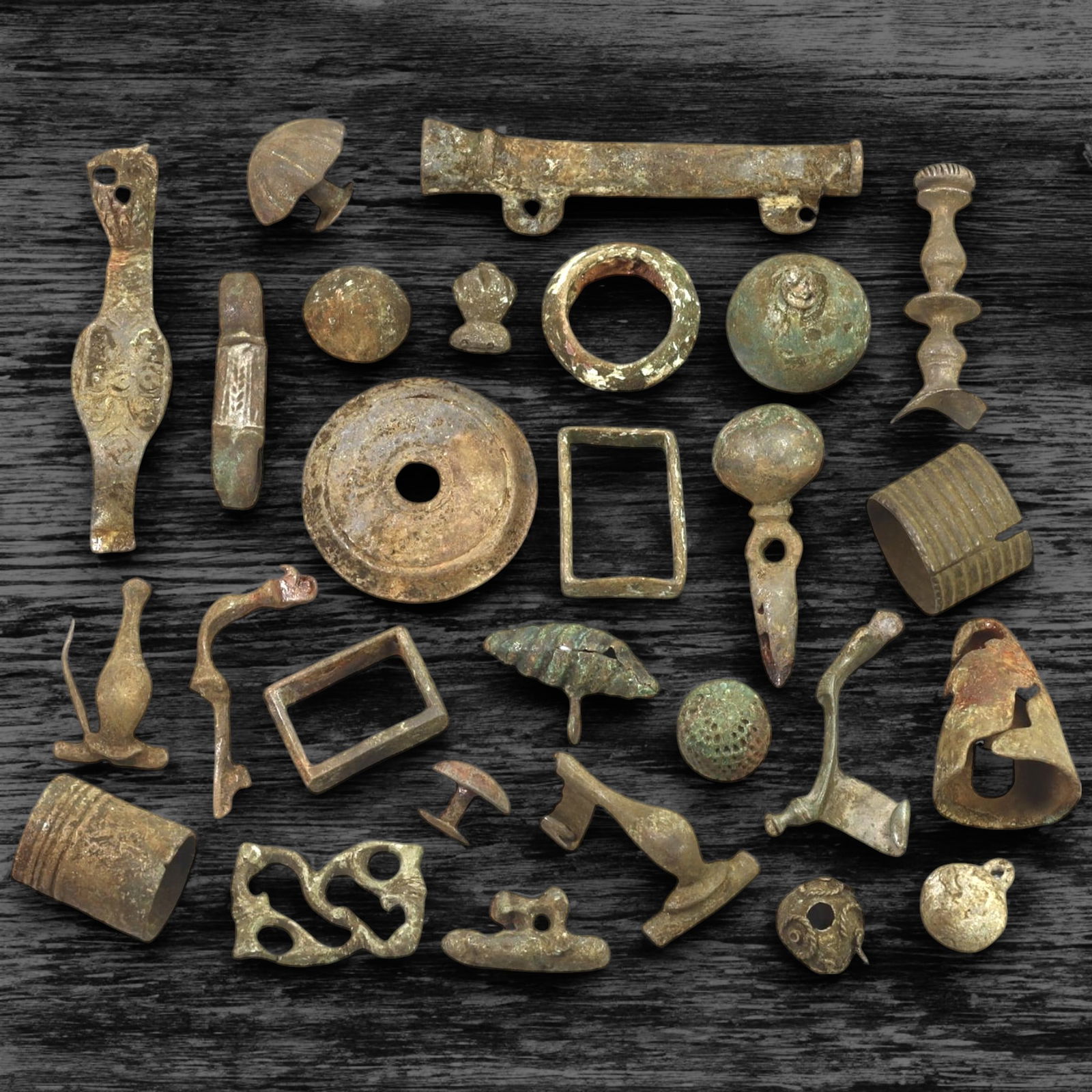 Ancient Roman to Medieval Bronze Artifact Collection, 1st-15th Century CE (1 of 1)