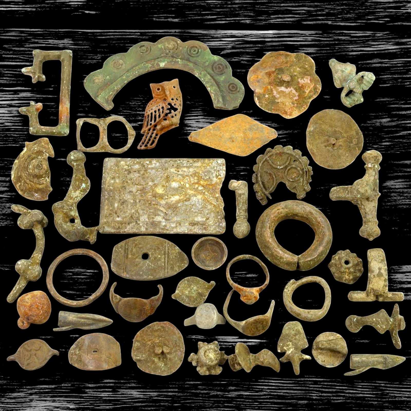 Ancient Roman, Anglo-Saxon, and Medieval Bronze Artifacts Collection, c. 1st-12th Century CE (1 of 1)