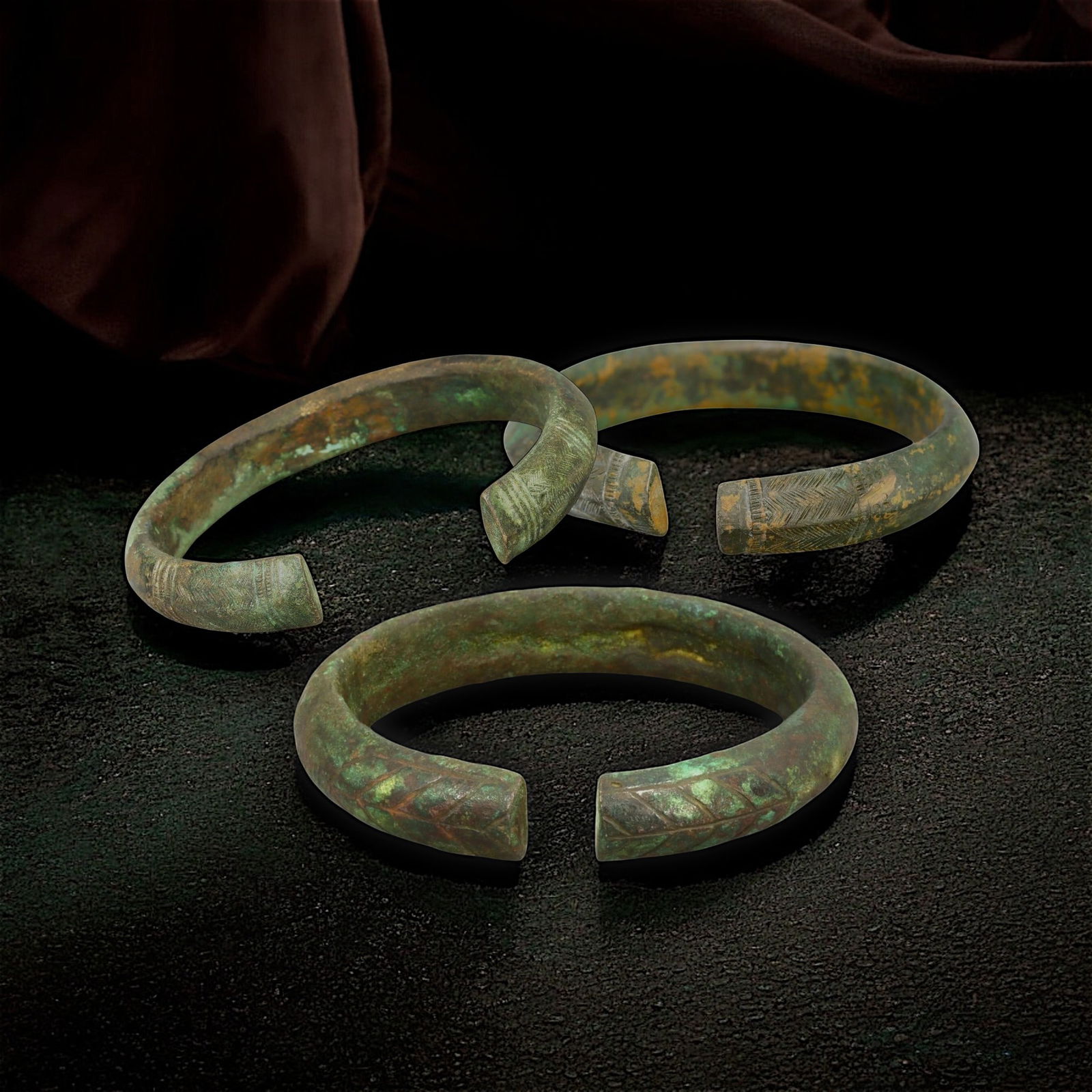 Ancient Celtic and Scythian Bronze Torque Bracelets, c. 5th Century BCE - 1st Century CE (1 of 9)