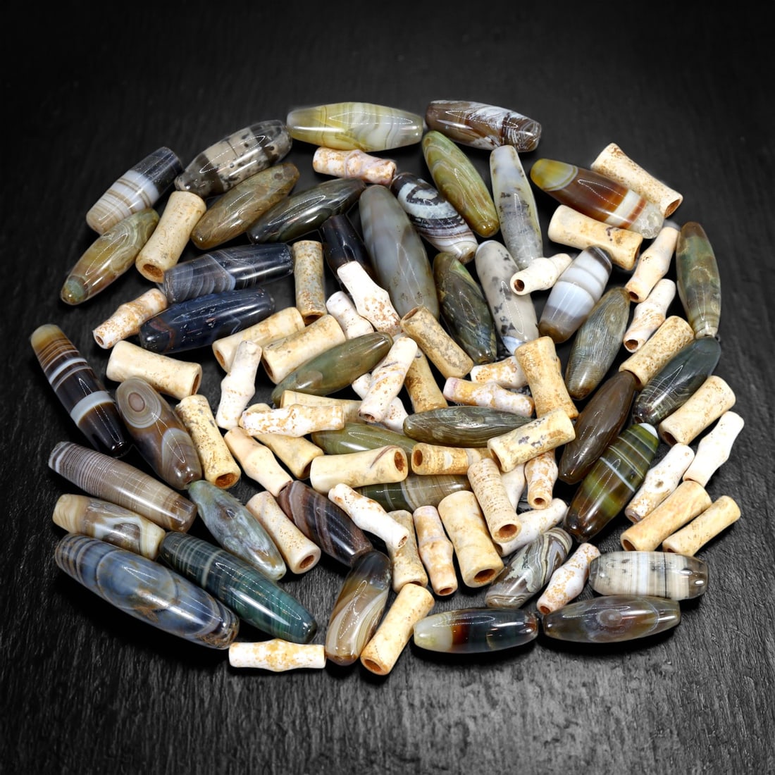 Collection of Vintage Agate Carnelian Beads, 20th Century (1 of 1)