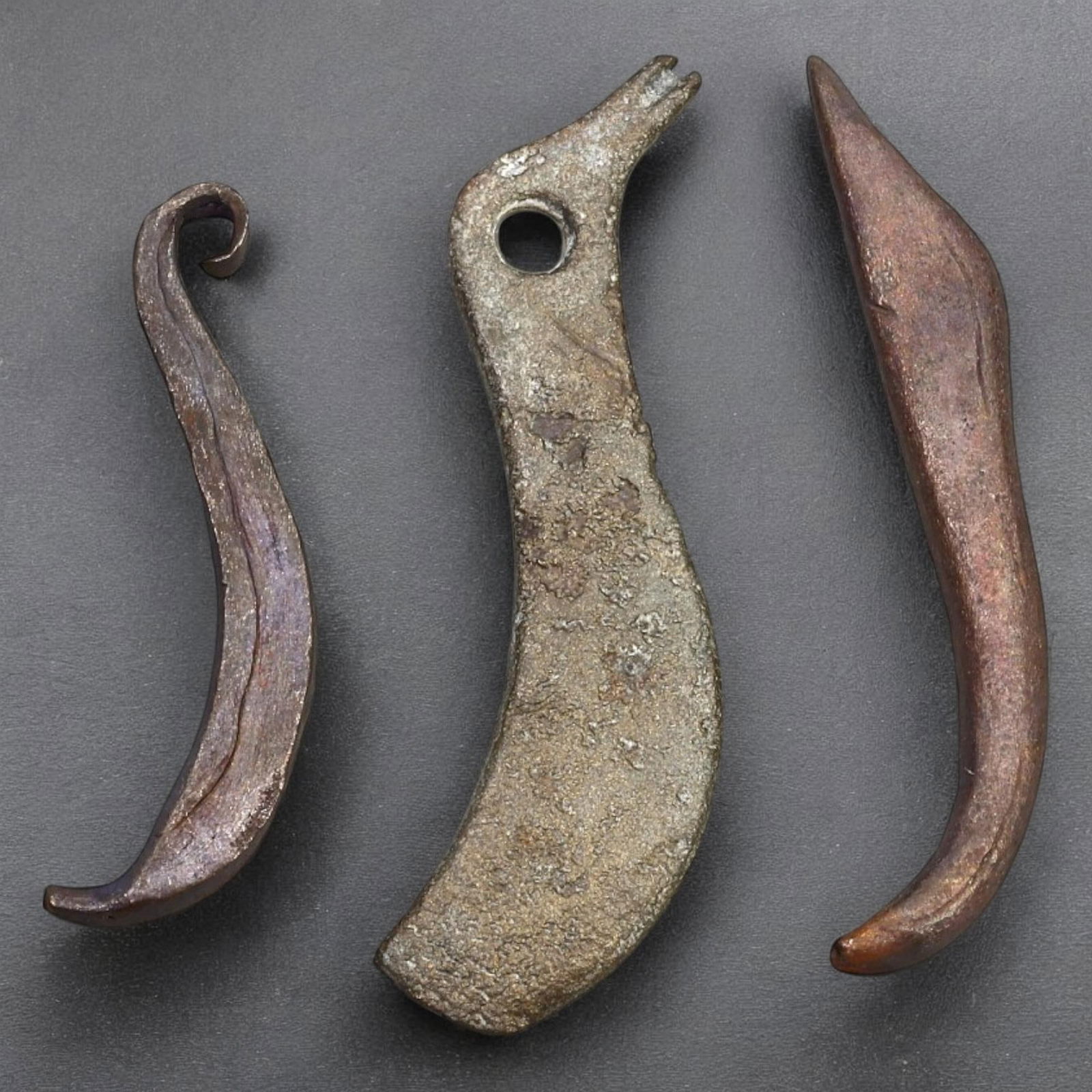 ANCIENT CELTIC: Lot of 3 Bronze Proto-Money Pieces, 800-400 BCE (25g total, 3.5-5.3cm) (1 of 2)