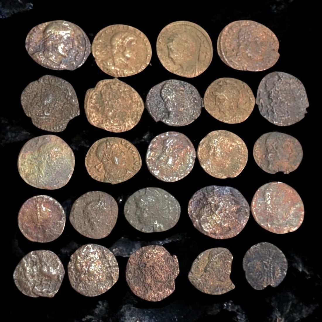 ROMAN EMPIRE: Lot of 24 Bronze AE Coins, 1st-4th Century AD (32.64g, 12-18mm) (1 of 2)
