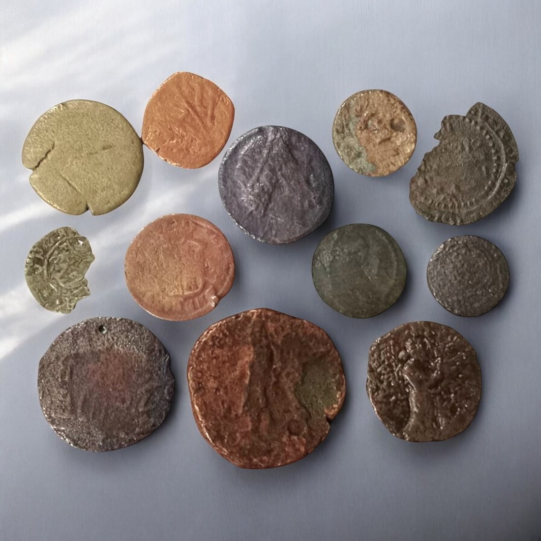 MIXED LOT: 3 Golden Horde, 3 Barcelona, 1 Hungarian, and 5 Greek Coins (43g, 15-27mm): This fascinating lot features a blend of coins from the Golden Horde, medieval Barcelona, Hungary, and ancient Greece, showcasing a wide range of historical and cultural significance. The 3 Golden Hor