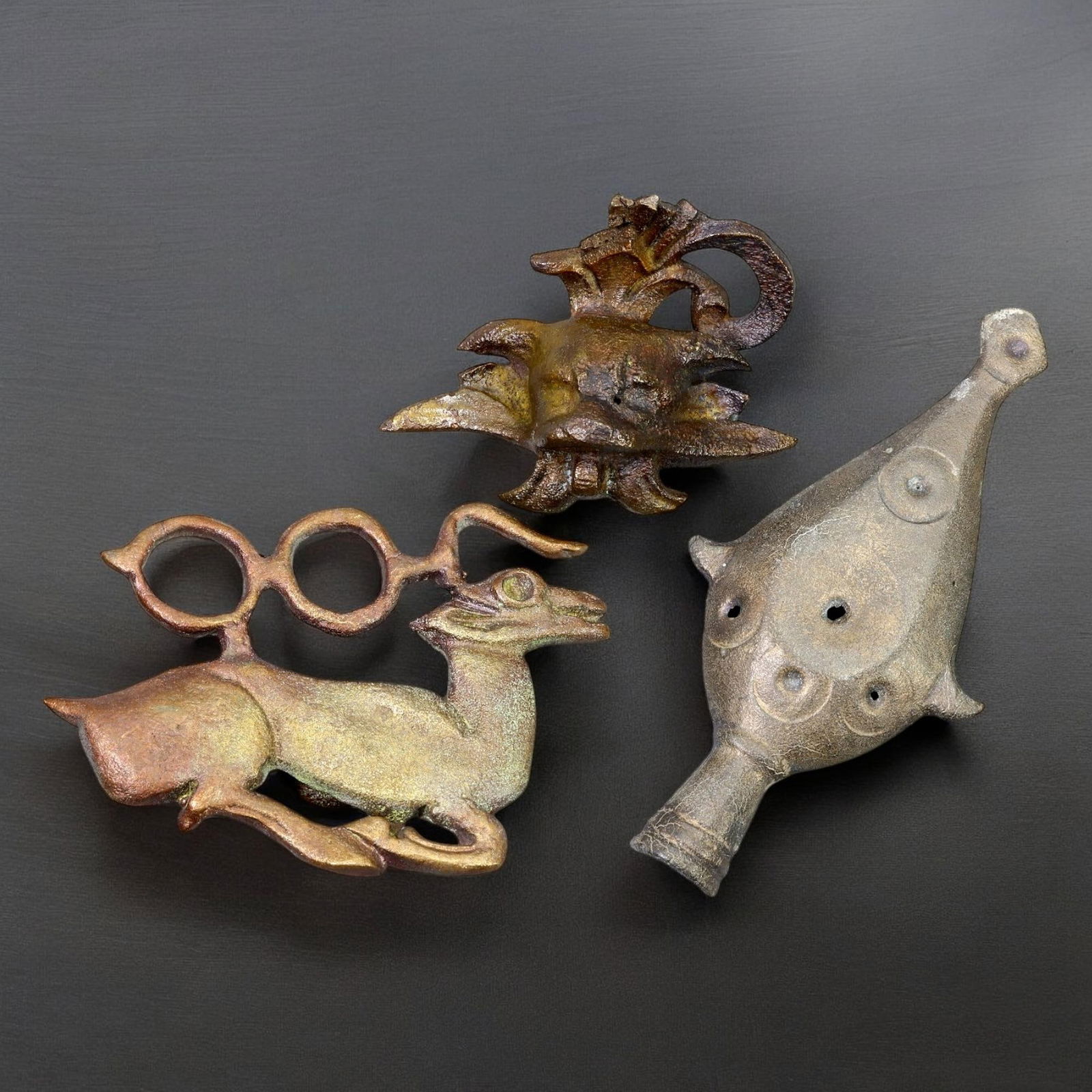 SCYTHIAN, CHINESE, and BYZANTINE: Lot of 3 Artifacts - Buckle, Sculpture, Applique (58g, 3.5-7.3cm) (1 of 1)