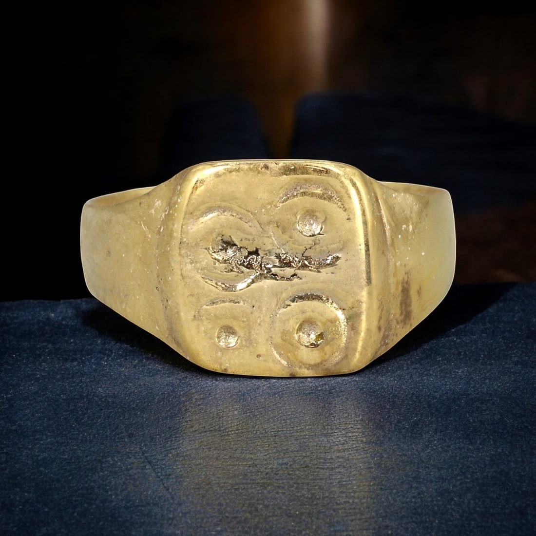 MEDIEVAL VIKING: Bronze Ring with 24K Gold Gilding, 5th-12th Century (1 of 2)