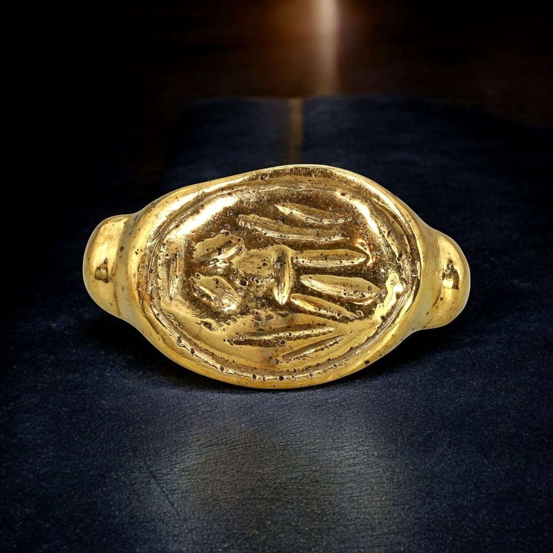 MEDIEVAL VIKING: Bronze Ring with 24K Gold Gilding, 5th-12th Century (1 of 2)