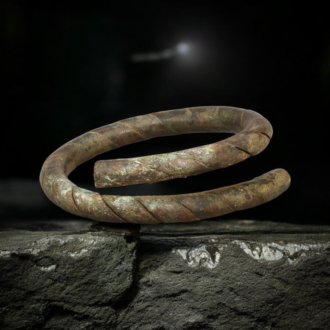 ANCIENT EGYPT: Bronze Spiral Bracelet, 6th Century CE or Later (1 of 2)