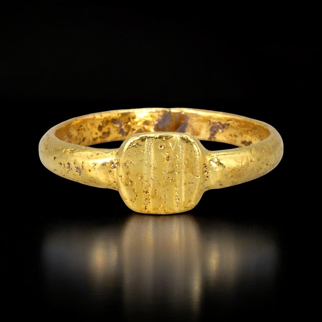 MEDIEVAL VIKING: Bronze Ring with 24K Gold Gilding, 5th-12th Century (1 of 2)