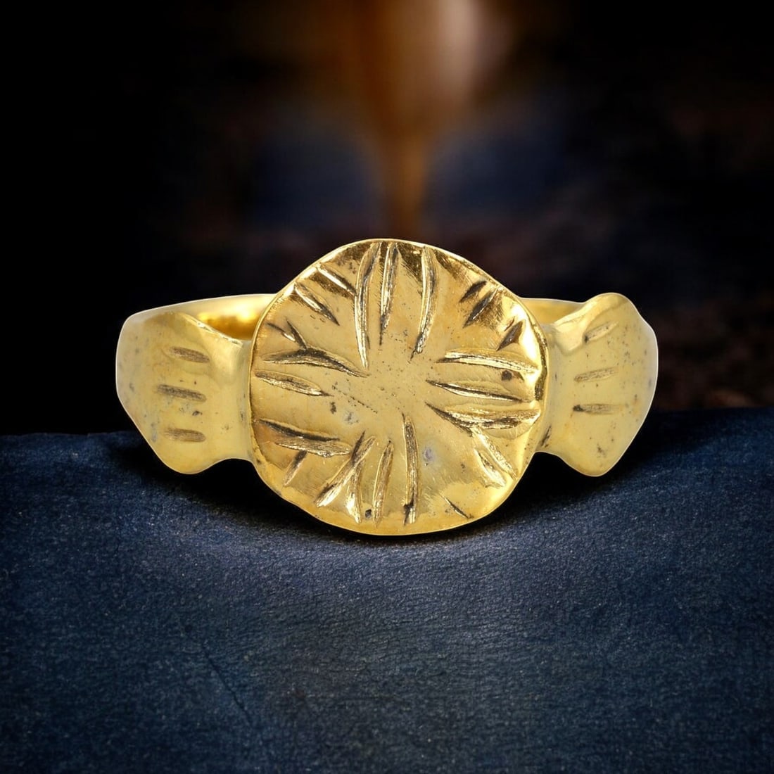 MEDIEVAL VIKING: Bronze Ring with 24K Gold Gilding, 5th-12th Century (1 of 2)