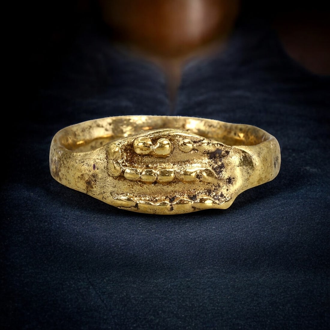 MEDIEVAL VIKING: Bronze Ring with 24K Gold Gilding, 5th-12th Century (1 of 2)