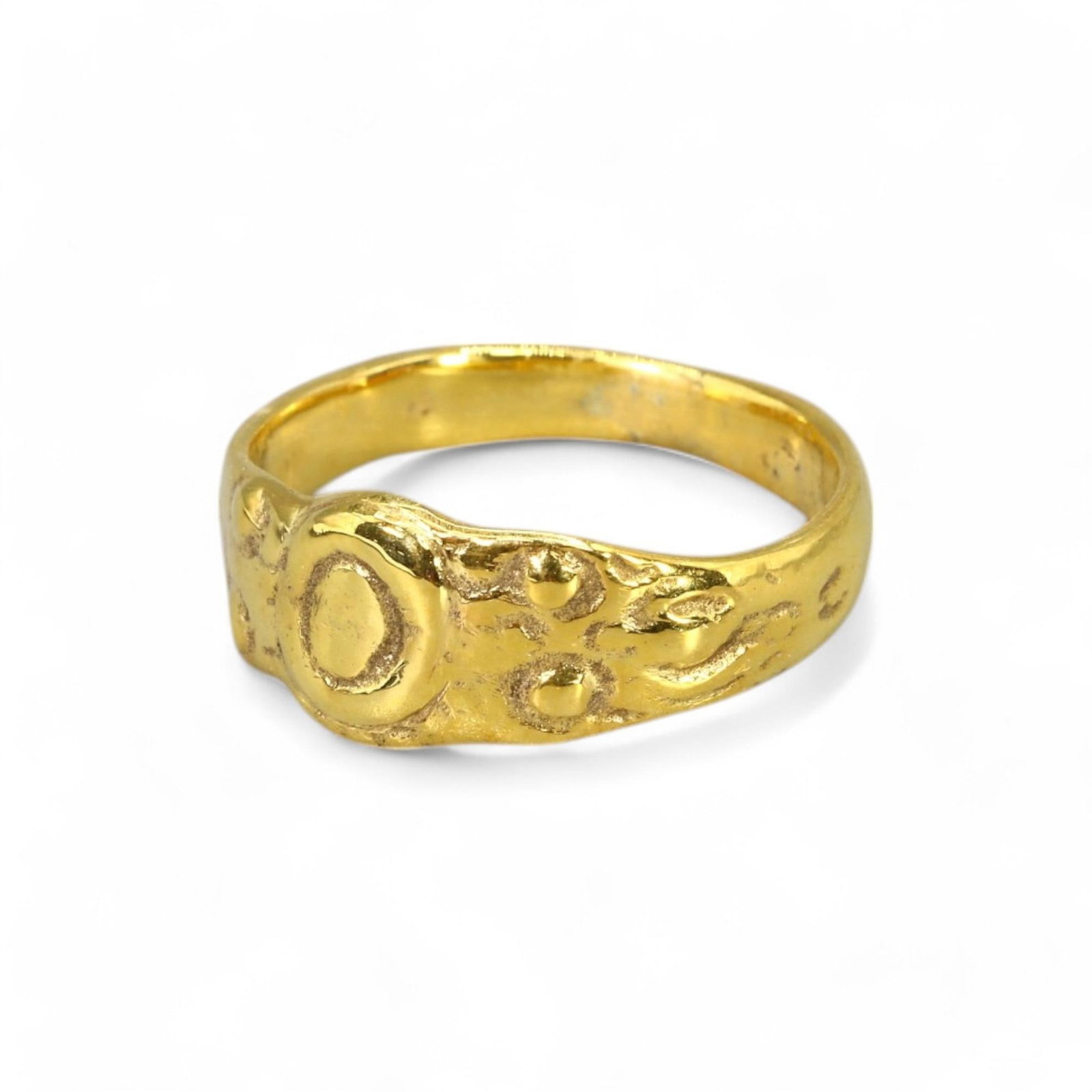 BYZANTINE ERA: Bronze Ring with 24K Gold Gilt, 6th-9th Century CE (2g, US Size 5) (1 of 2)