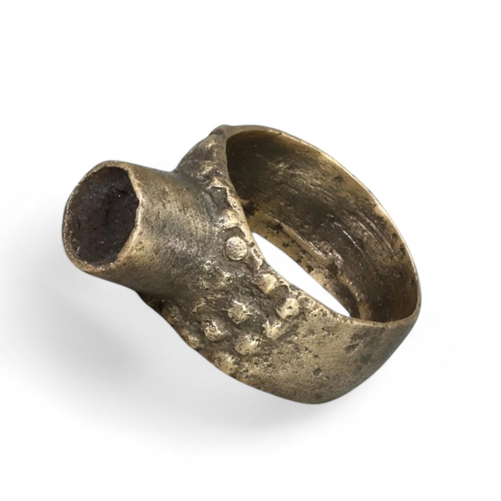 LURISTAN BRONZE FUNNEL RING: Amlash Region, 1st Millennium BCE (8g, US Size 8.5) (1 of 3)