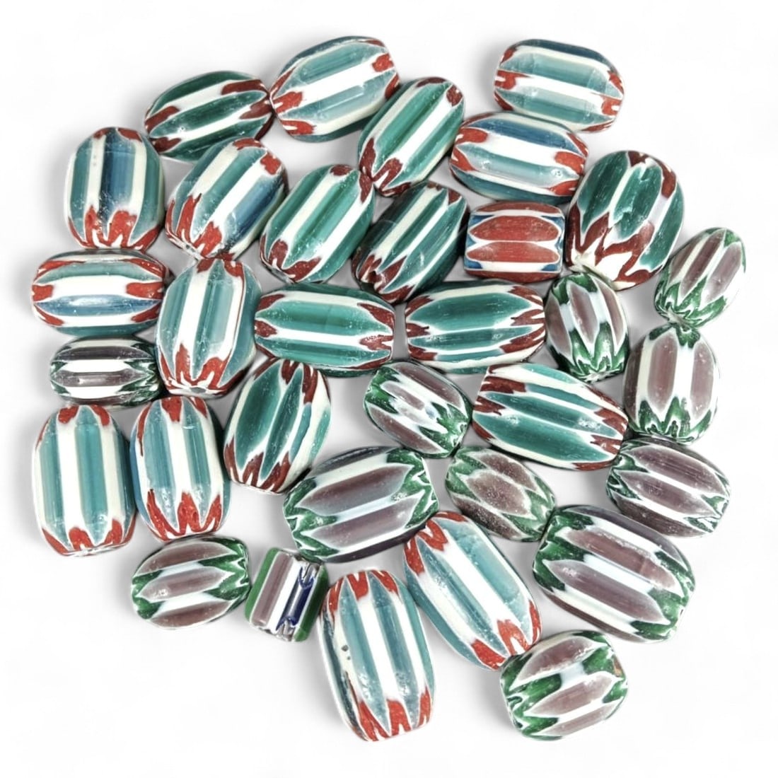 ANTIQUE VENETIAN CHEVRON TRADE BEADS: Lot of 33, 16th-19th Century CE (460g, 1.5-3cm) (1 of 1)
