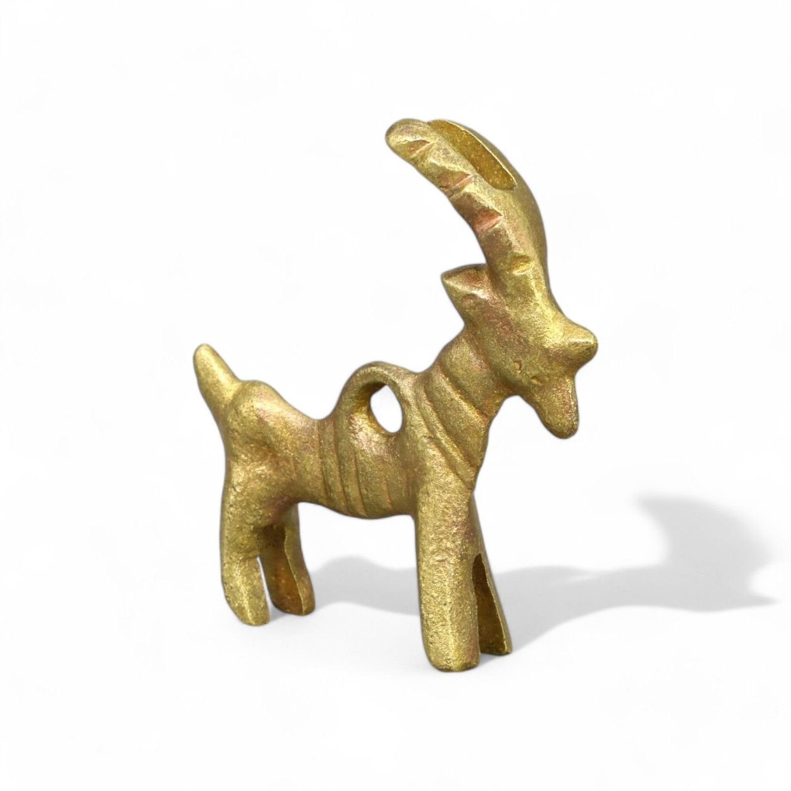 ANTIQUE: Bronze Goat Pendant Amulet, 18th-19th Century CE (19g, 4.5cm) (1 of 3)