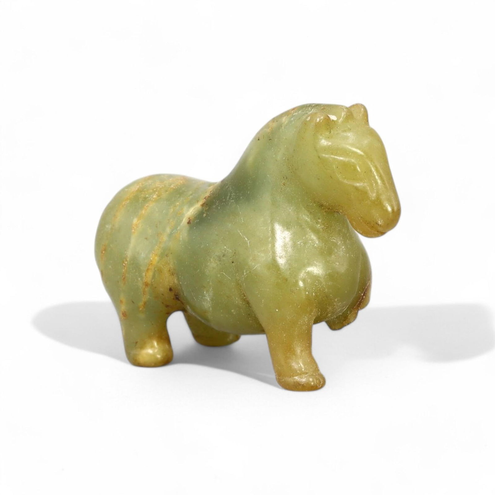 ANCIENT CHINA: Jade Horse Figurine, Inner Mongolia, 1st Millennium BC (26g, 5cm) (1 of 3)