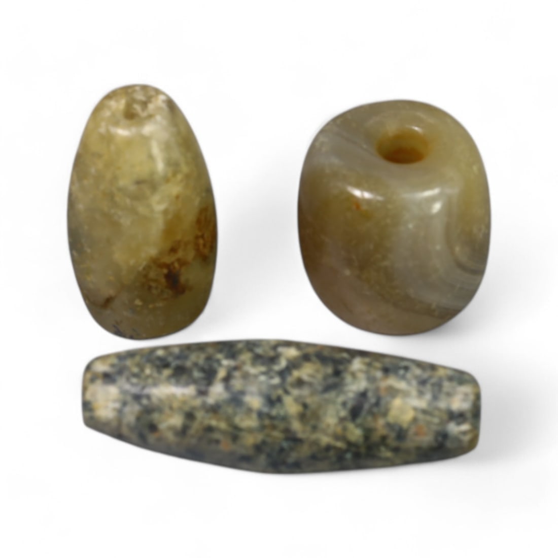 SINO-TIBETAN: Ancient Agate Beads, Circa 1st Millennium CE (51g, 2-4.5cm, 3 Pieces) (1 of 3)