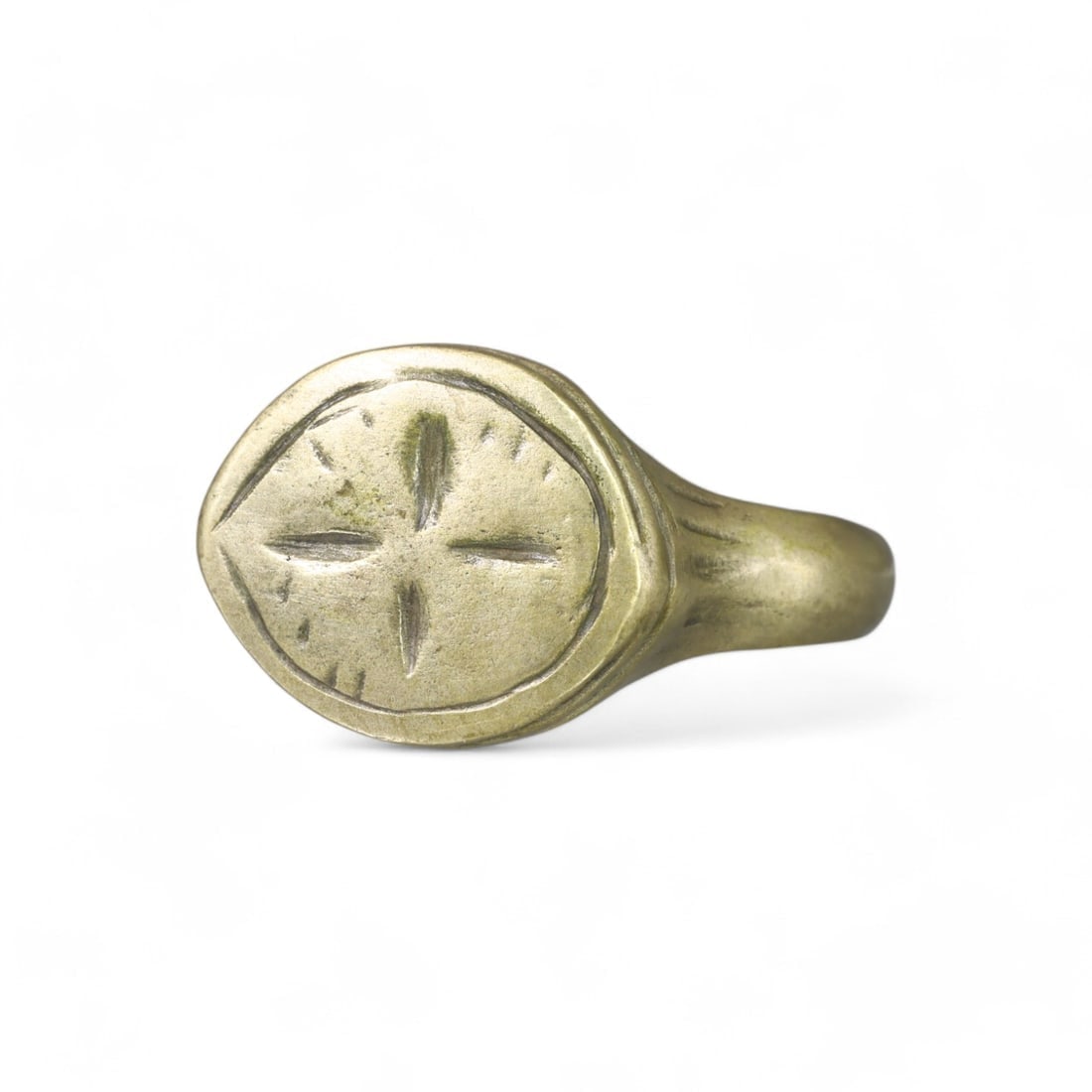 CRUSADER: Silver Signet Ring, 12th-13th Century CE (8.5g, US Size 9) (1 of 2)