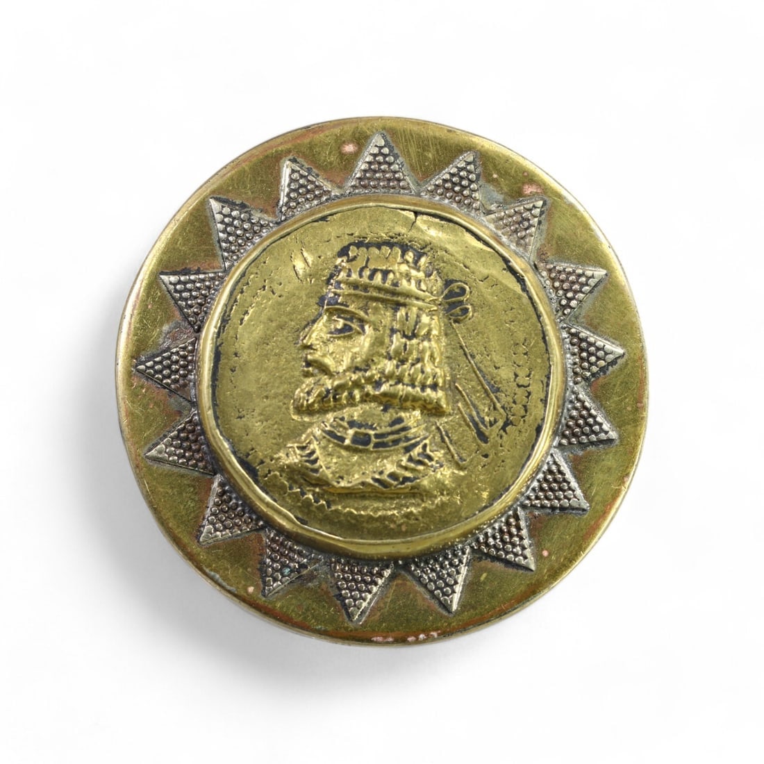 OTTOMAN EMPIRE: Gold Gilt Silver "Royal Portrait" Ring, Antique (42g, Size 12 US) (1 of 3)