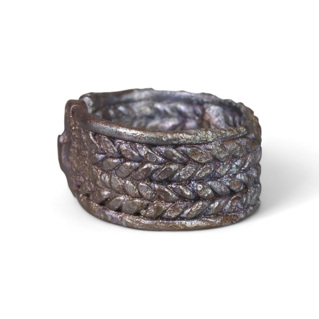 CELTIC: Heavy Bronze Twisted-Rope Ring, Late Iron Age, 3rd-1st Century BCE (18g, US Size 10) (1 of 2)