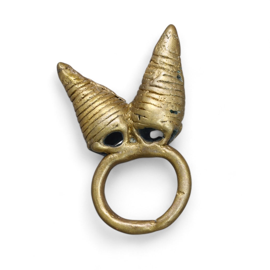 DOGON PEOPLE: Bronze Ring with Double-Spire Design, 19th-20th Century CE (15g, US Size 4) (1 of 2)