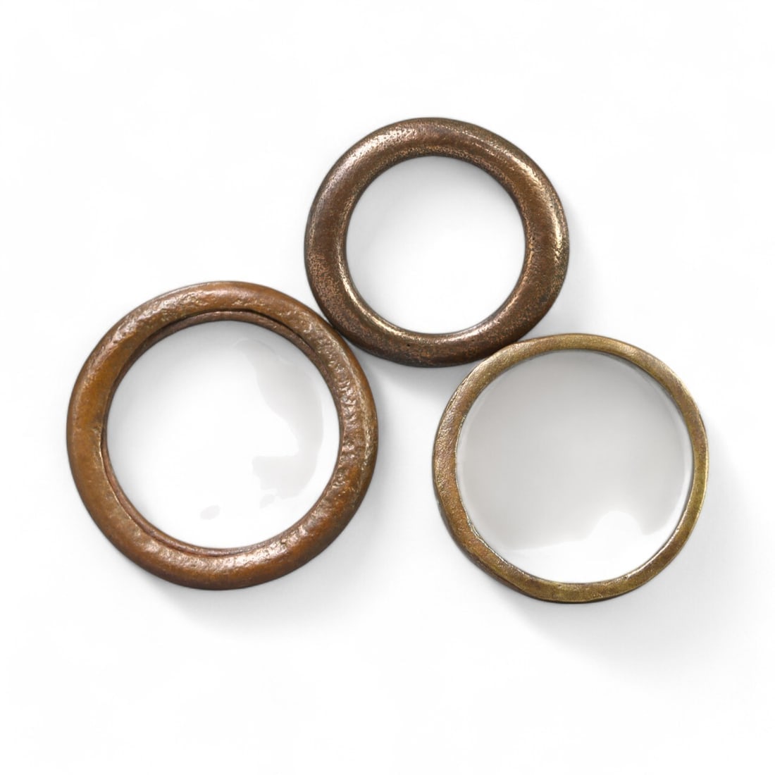 CELTIC: Lot of 3 Bronze Proto-Rings, Late Iron Age, 3rd-1st Century BCE (7g Total, US Sizes 3-8.5) (1 of 1)