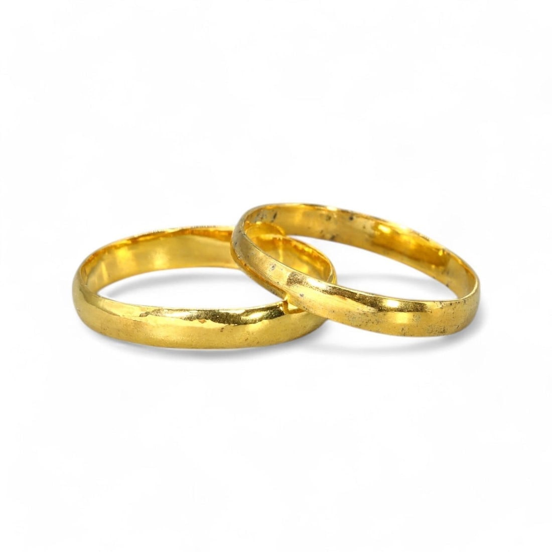 VIKING ERA: Pair of Bronze Rings with 24K Gold Gilt, 9th-11th Century CE (6g, Sizes 8-9) (1 of 1)