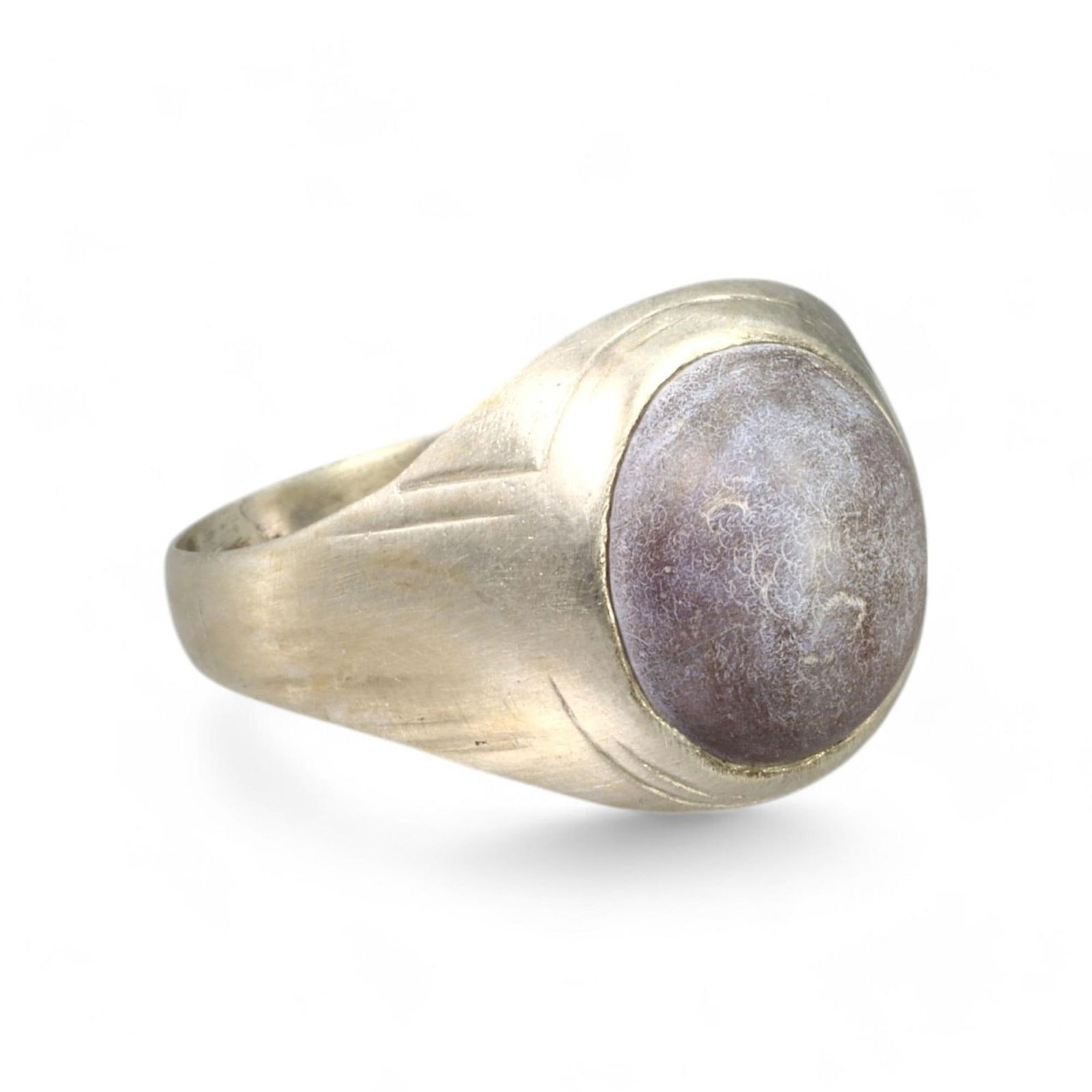 POST-MEDIEVAL ERA: Silver Ring with Inset Stone, Circa 17th-19th Century CE (Size 10 US, 5 g) (1 of 2)