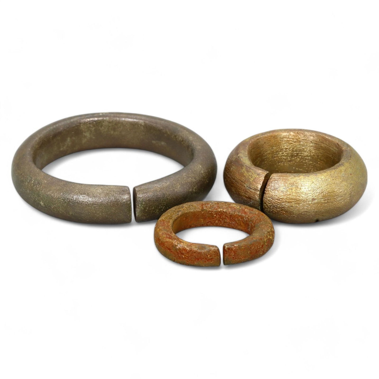 CELTIC ERA: Bronze Proto-Ring Money, Set of 3, Circa 800-500 BCE (3-5.5 cm, 148 g) (1 of 1)