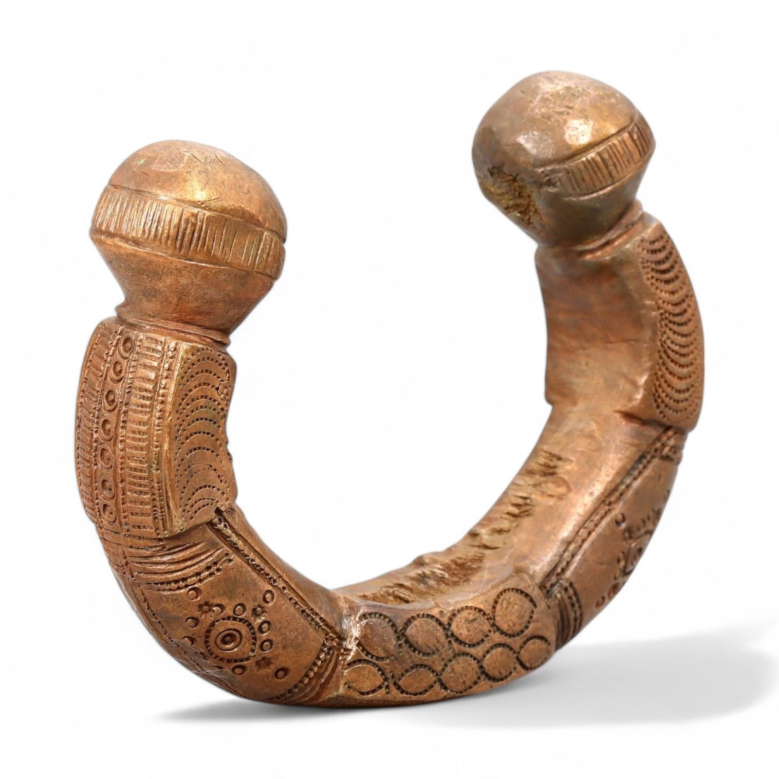 AFRICAN TRADE ERA: Ornate Bronze Manila, Circa 16th-19th Century CE (8.5 x 2.5 cm, 358 g) (1 of 3)