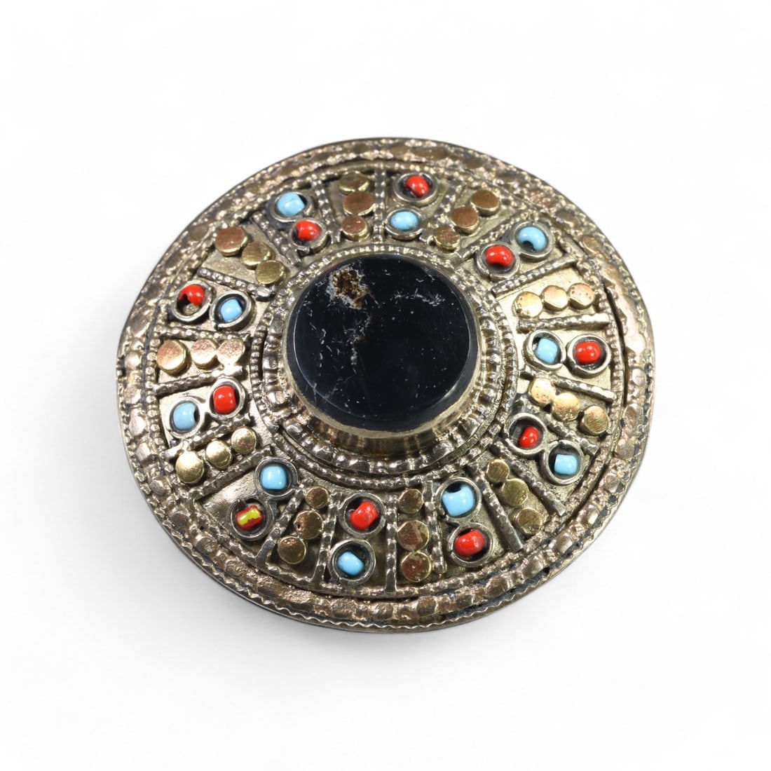 CENTRAL ASIAN: Silver "Celestial Mosaic Medallion" Ring, 20th Century (40g, Size 8 US) (1 of 2)