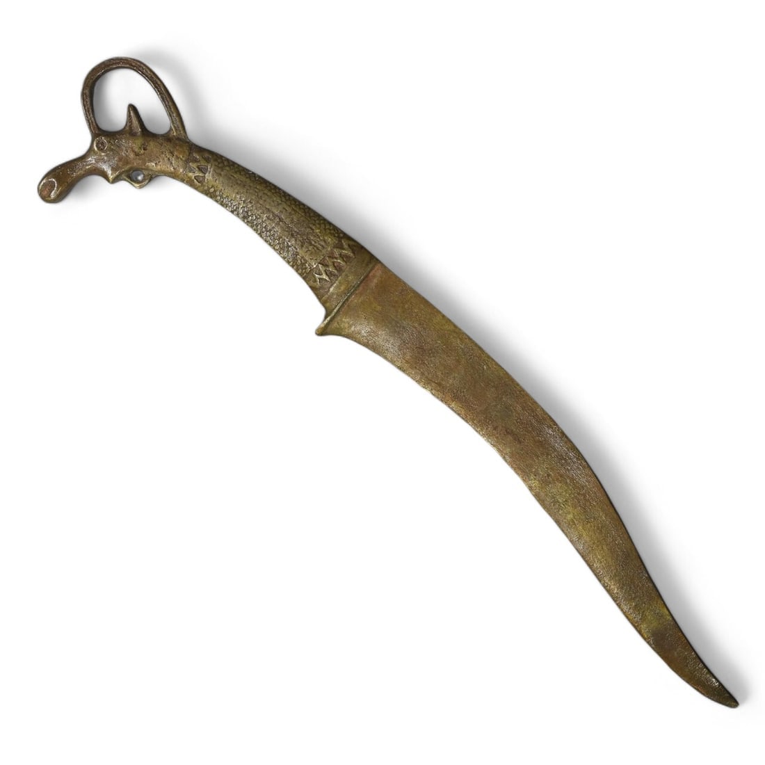 Achaemenid Empire: Gilded Bronze Dagger, 6th-4th Century BCE (180g, 28x3 cm) (1 of 2)