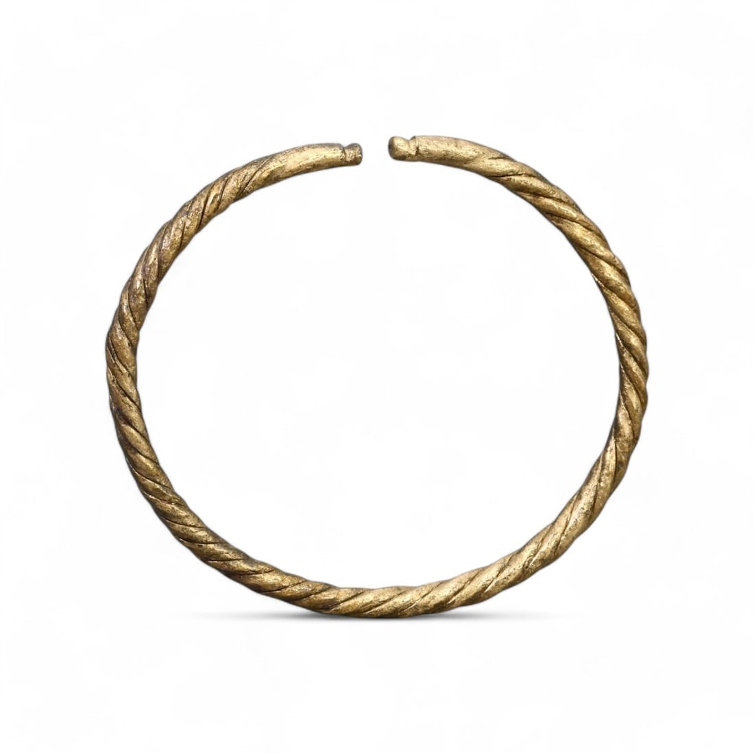 CELTIC ERA: Twisted Serpent Snake-Motif Arm Ring, Gold-Gilt Bronze, 1st-3rd Century CE (9g, 5cm) (1 of 2)