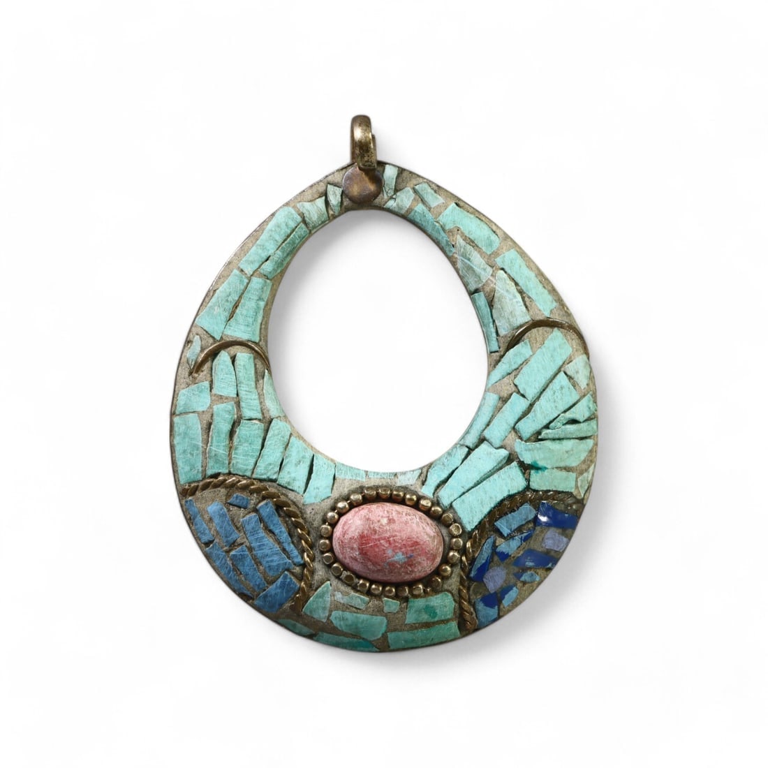 CENTRAL ASIAN: Silver "Mosaic Harmony" Pendant, 20th Century (25g, 6.5 x 5.5cm) (1 of 2)