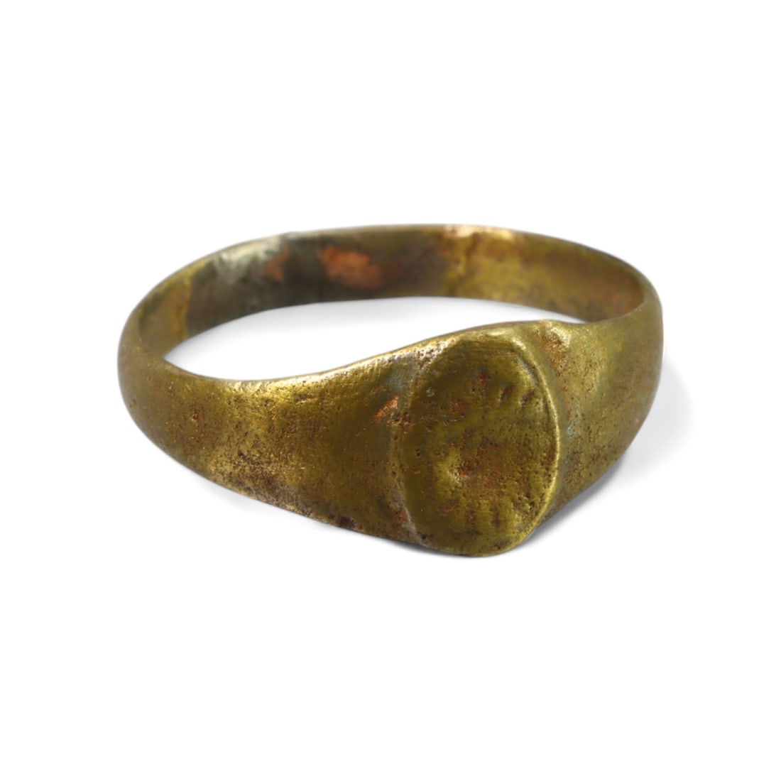 BYZANTINE ERA: Bronze Oval Bezel Signet Ring, Circa 7th-10th Century CE (Size 8.5 US, 2g) (1 of 2)