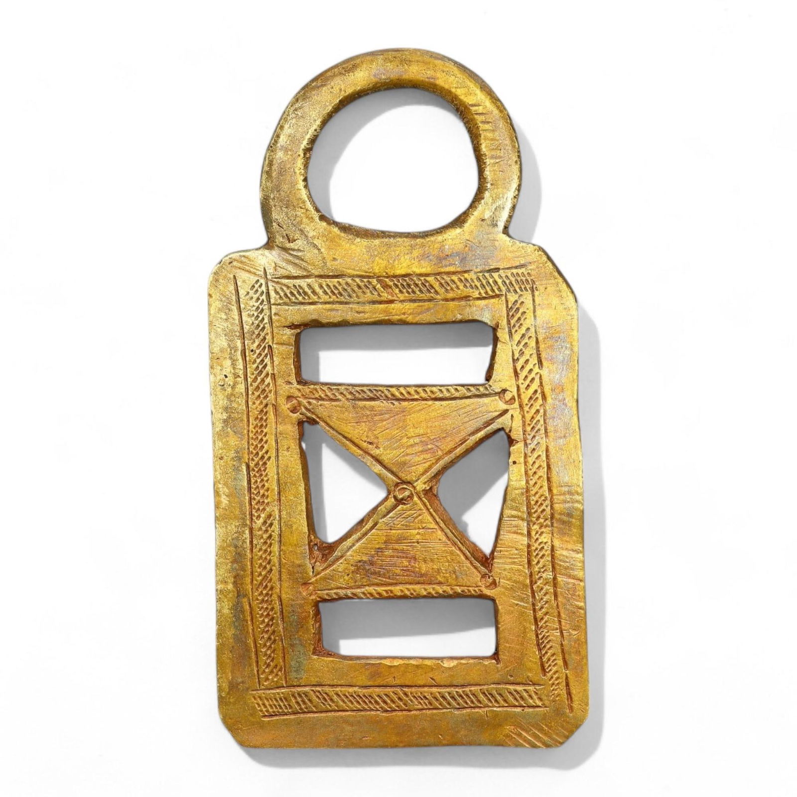 AFRICAN BRONZE CURRENCY: Rectangular "Manilla" Money, 19th-20th Century (10 x 5.5 cm, 103g) (1 of 2)