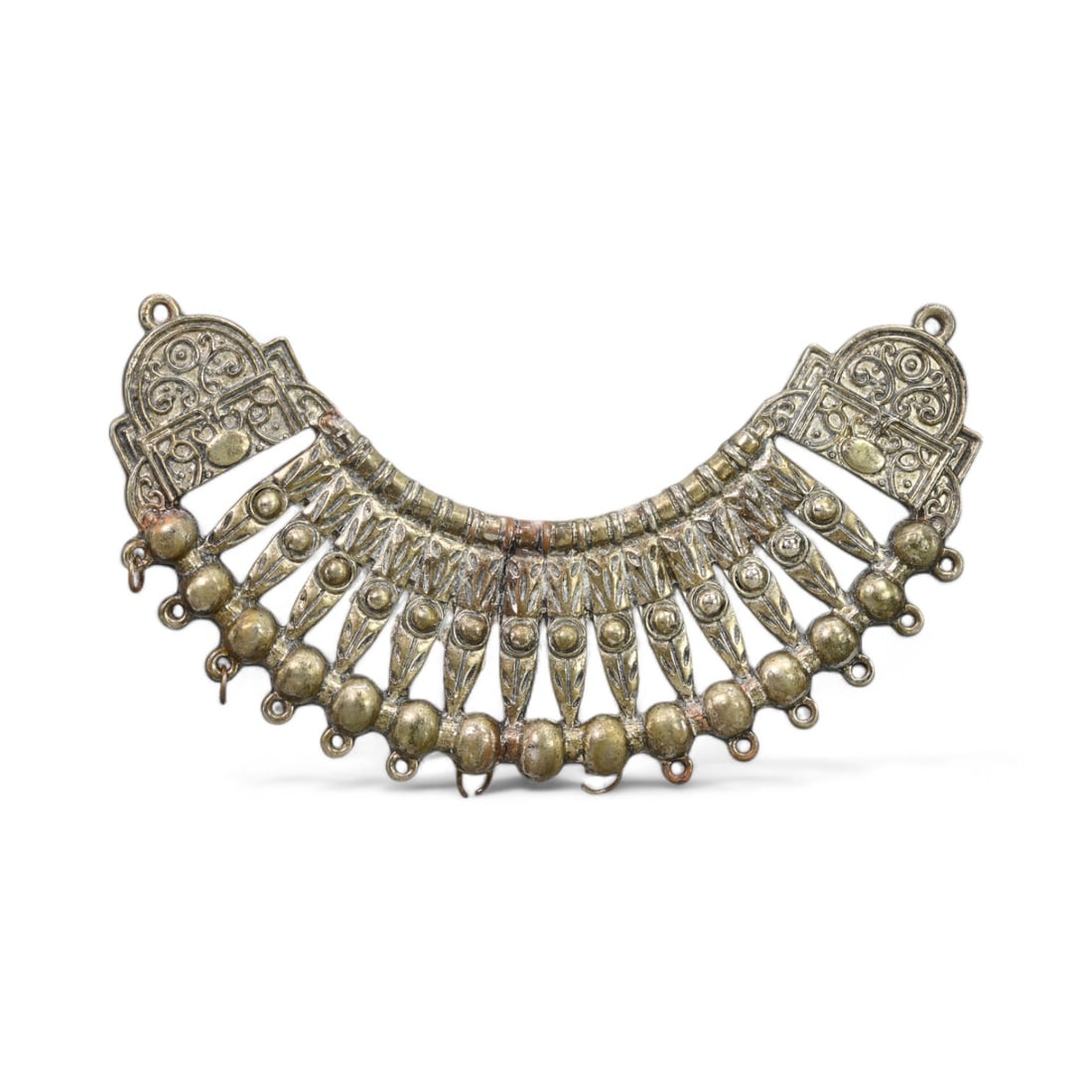 TRADITIONAL ETHNIC SILVER NECKLACE: Crescent Pendant, 20th Century (11 x 3.5 cm, 54g) (1 of 2)