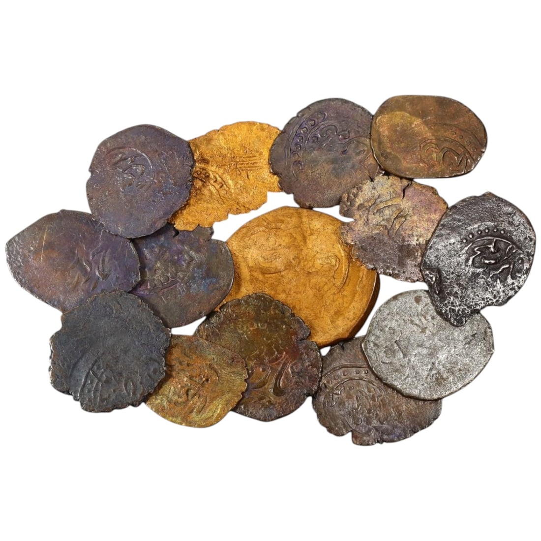 ISLAMIC COINAGE: Lot of 14 Medieval Islamic Coins, 21-35mm, 44g (1 of 2)