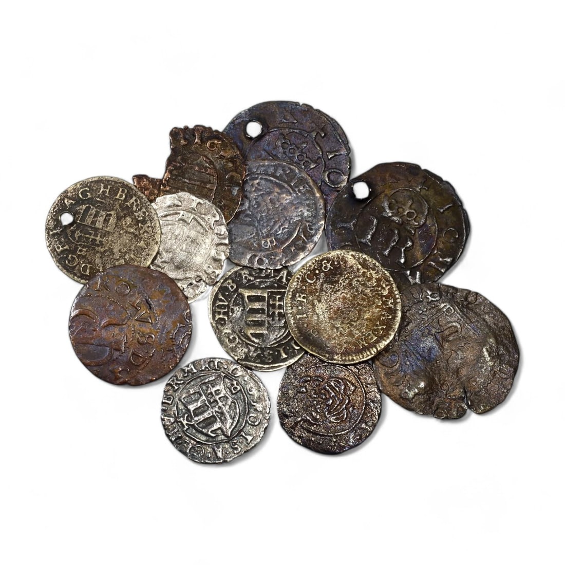MEDIEVAL EUROPE: Lot of 12 Silver Hammered Coins, 13th-17th Century CE (6g, 13-19mm) (1 of 2)