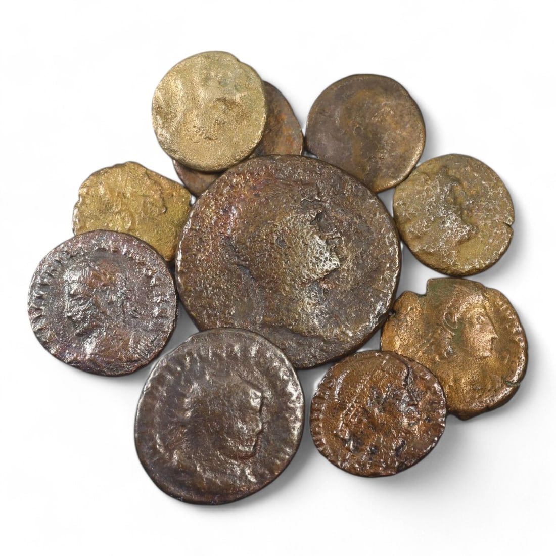 ANCIENT ROMAN EMPIRE: Bronze Coin Lot, Circa 1st-4th Century CE (27g, 15-26mm, 10 Pieces) (1 of 2)