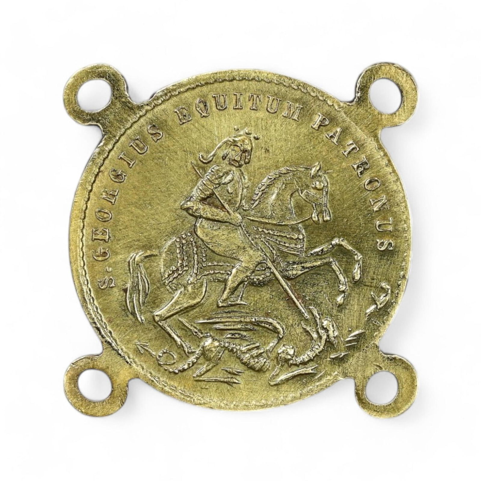 SAINT GEORGE MEDAL: European Devotional Pendant, Early 20th Century (3g, 2cm) (1 of 2)
