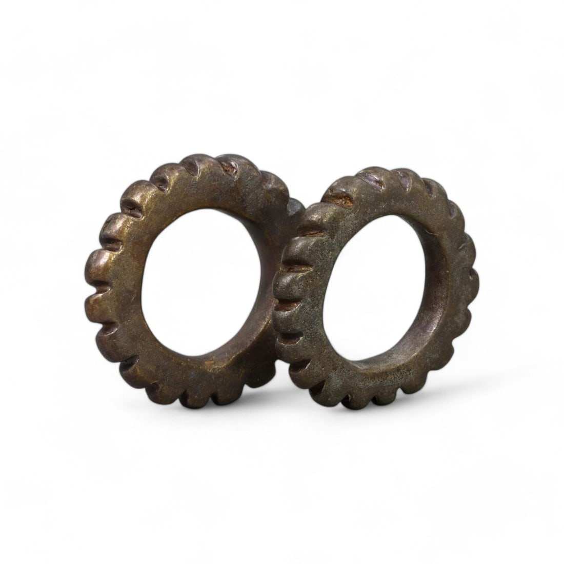 VIKING ERA: Pair of Bronze "Proto-Money" Ring Tokens, 9th-11th Century CE (53g, 3.5cm each) (1 of 2)