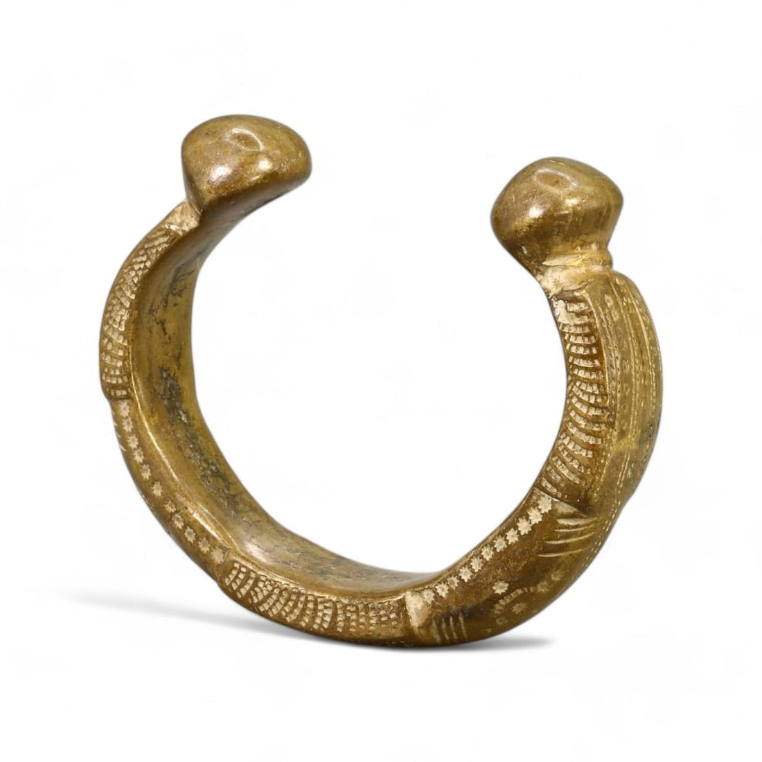 BRONZE MANILLA BRACELET, WEST AFRICA, 19TH CENTURY (214g, 2x6.5cm) (1 of 2)