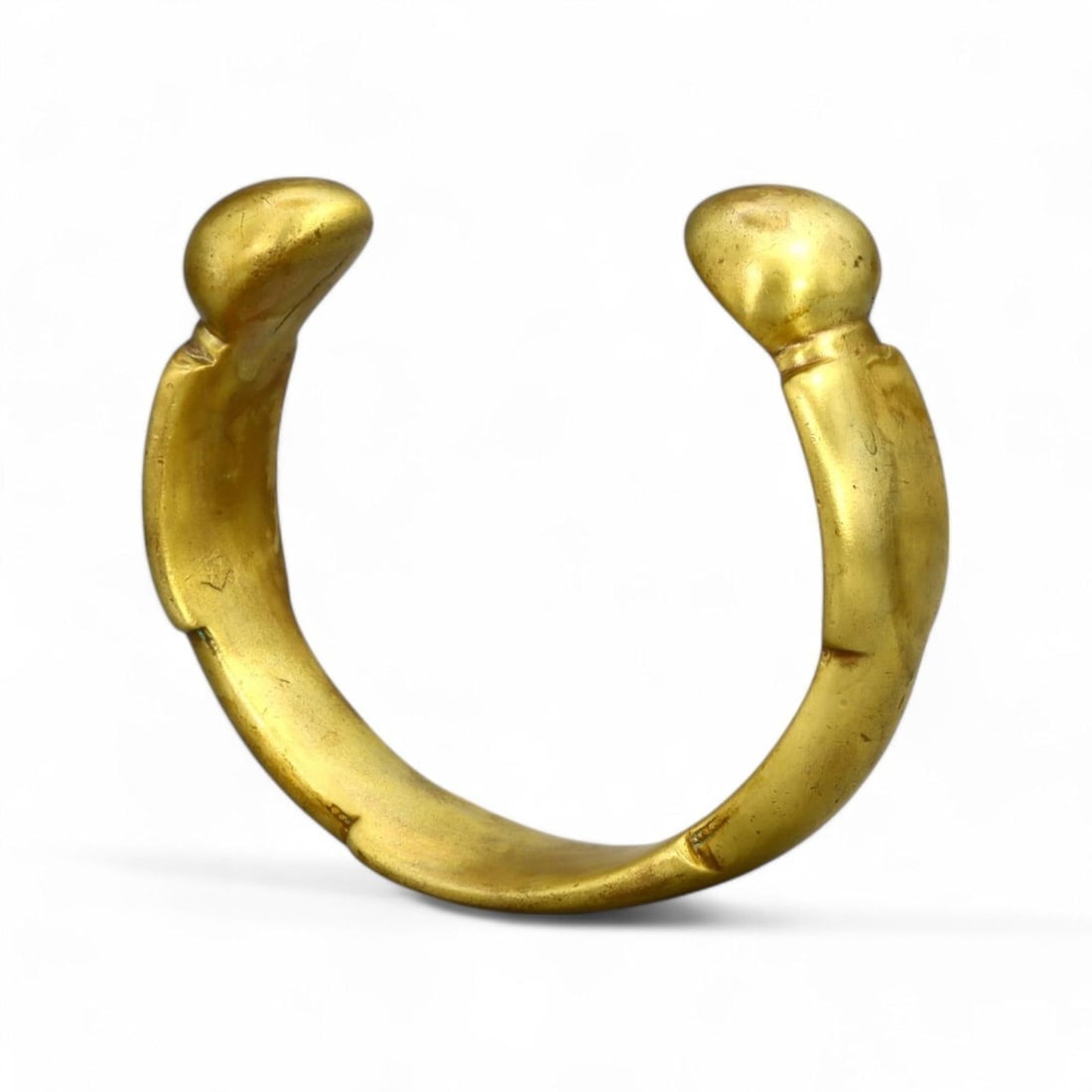 ANTIQUE AFRICAN: Gold-Gilt Bronze Currency Bracelet, 19th-20th Century (155g,2x7.5cm) (1 of 2)