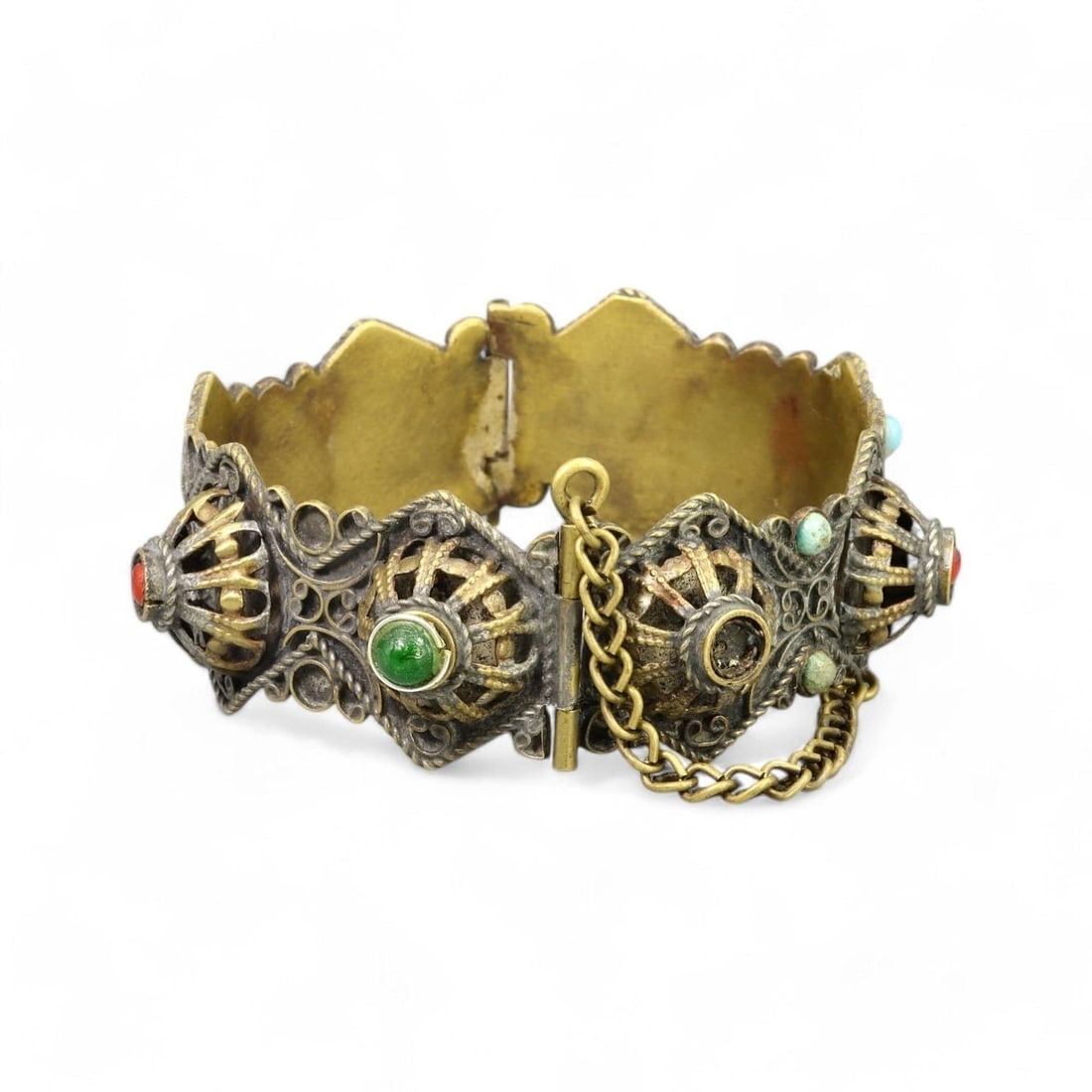 Mid-Century: Kabyle-Inspired Domed Bracelet, Northern Algeria Style (33g, 2.5x6cm) (1 of 2)
