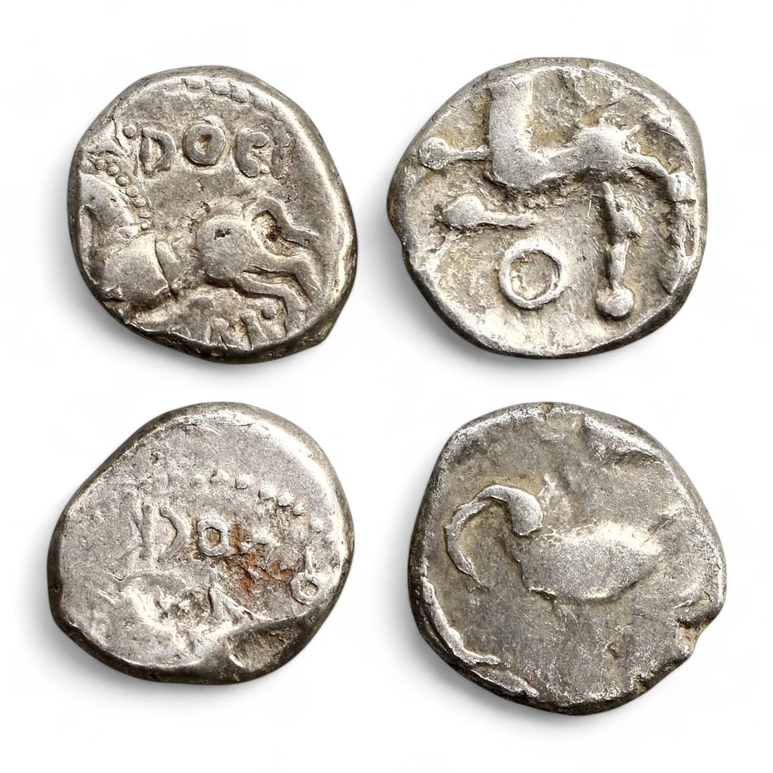 CELTIC TRIBES: Lot of 2 Silver Coins, 2nd-1st Century BCE (3.8g, 11-12mm) (1 of 1)