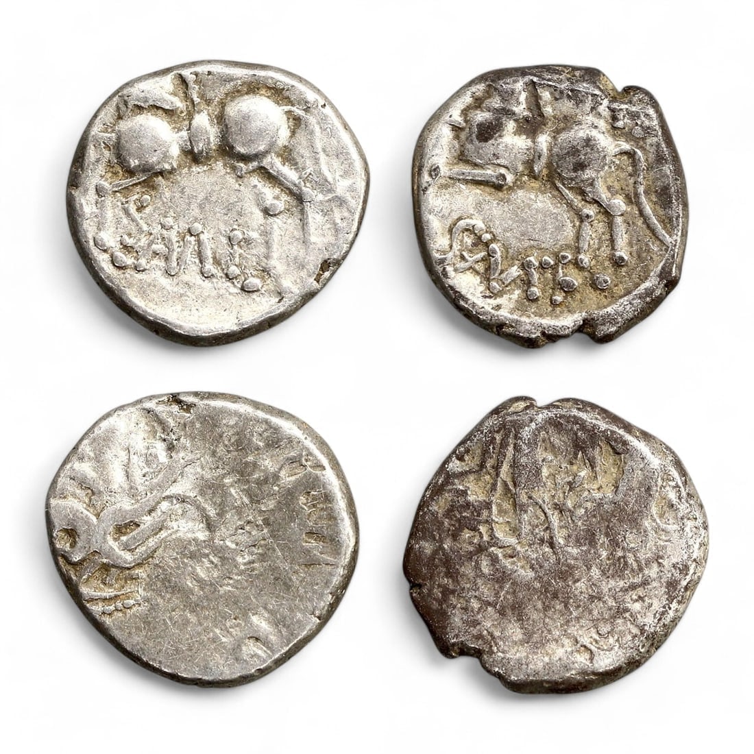 CELTIC TRIBES: Lot of 2 Silver Coins, 2nd-1st Century BCE (3.7g, 11-12mm) (1 of 1)